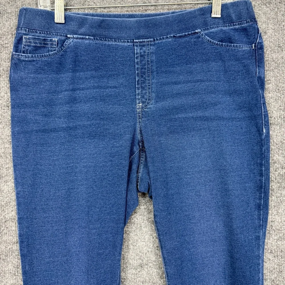 J Jill Pure Jill Indigo Leggings Womens MP Blue Stretch Knit Pull On High Rise